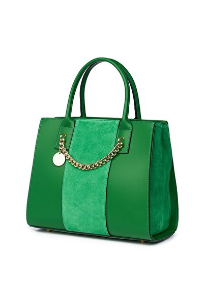 myOwn Geantă din piele naturală cu două compartimente, verde Narcisa