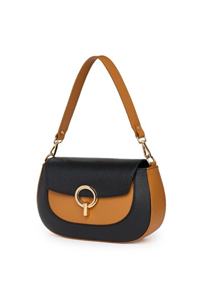 myOwn Geantă de damă din piele naturală Rosalia neagră/cognac