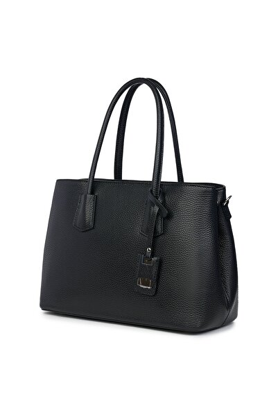 myOwn Γυναικεία τσάντα χειρός Valentina από γνήσιο δέρμα, μαύρη