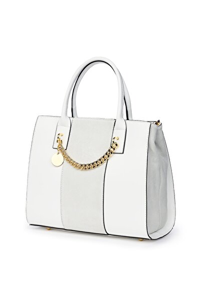 myOwn Genuine leather bag with two compartments White Narcissus