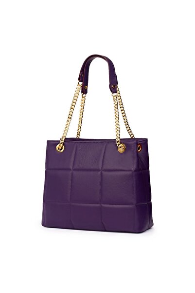 myOwn Geantă din piele matlasată Azalea violetă