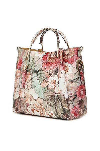 myOwn Γυναικεία τσάντα Fabiana από γνήσιο δέρμα με φλοράλ μοτίβο FF1