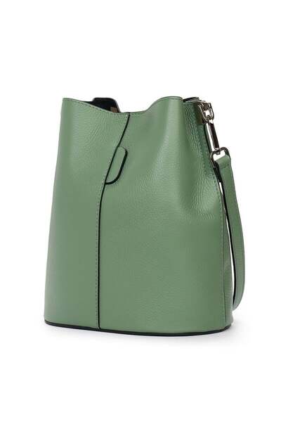 myOwn Geantă de damă din piele naturală, verde mentă Mimosa