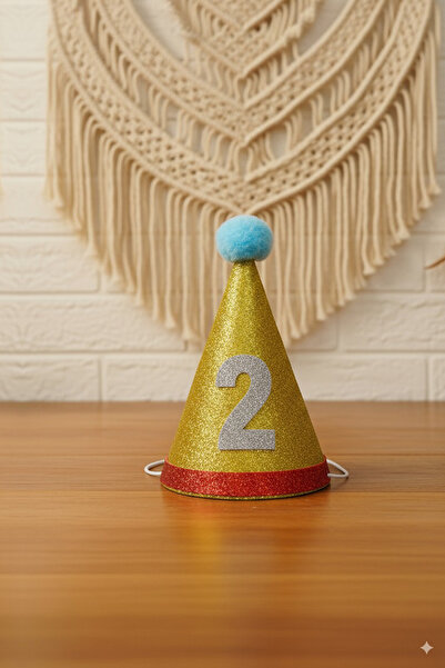 Probest DESIGN 2 Yaş Doğum Günü Tacı Altın - Bebek Parti Şapkası, Mini Doğum ...