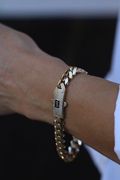 Yenigün Kuyumculuk 14 Ayar Altın Kilit Kısmı Şık Taş Kaplama Detaylı Gurmet B...