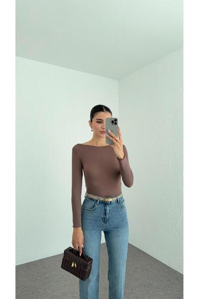 HAZELANNA Priehľadná modalová blúzka s kajakovým výstrihom Basic