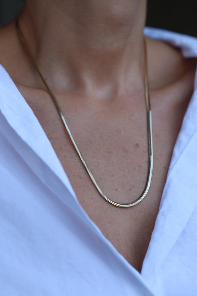 Yenigün Kuyumculuk 14 Ayar Altın İtalyan Balıksırtı Zincir (55 cm)