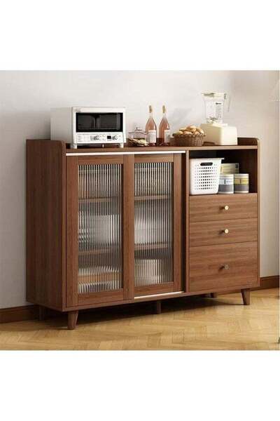 NKX خزانة مطبخ خشبية حديثة للتخزين مع أرفف لغرفة المعيشة والمطبخ