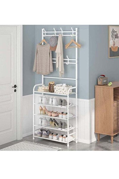 NKX رف أحذية وقبعات متعدد الوظائف بمدخل منزلي من 5 طبقات