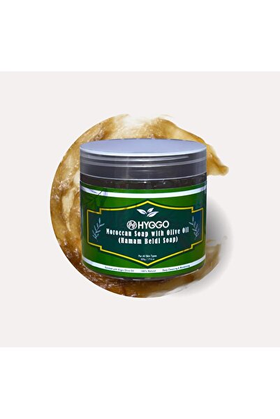 HYGGO Moroccan Black Soap with Olive Oil – 100% Natural Exfoliating Beldi Hammam Soap for Deep Cle