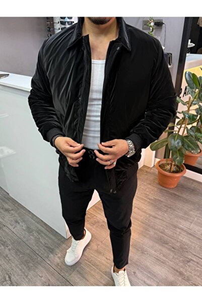 BYATA MENS STYLE Чоловічий блискучий короткий надувний пуховик