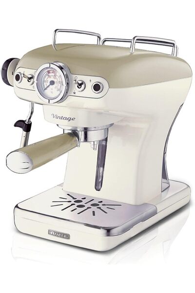 ARIETE Vintage Espresso Machine by Ariete, Cream/Beige, 1389A-BG