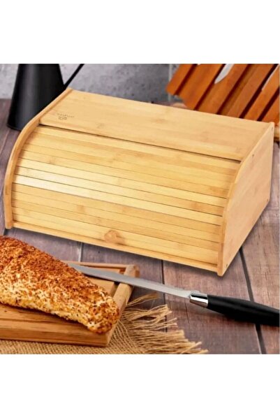 Home Bamboo Bread Storage Box Wooden Bread Container