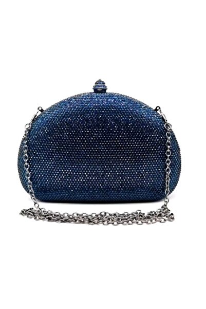 Papillon Plain Evening Clutch Dark Blue