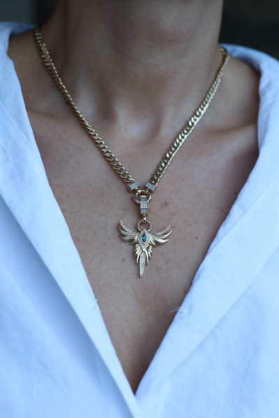 Yenigün Kuyumculuk 14 Ayar Altın Ema Anka Kuşu Kolye