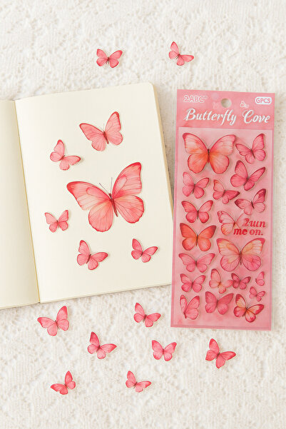 UĞURDAN Renkli Kelebek Sticker Seti 6’lı – Defter, Günlük, Ajanda Süsleme Çık...