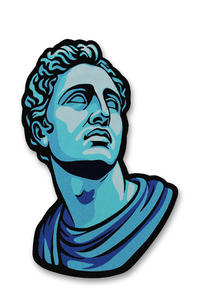 Rugs Modern Halı MOSSO Μπλε Τόνος Ελληνικό Άγαλμα με Μοτίβο Υφαντής Βάσης Μον...