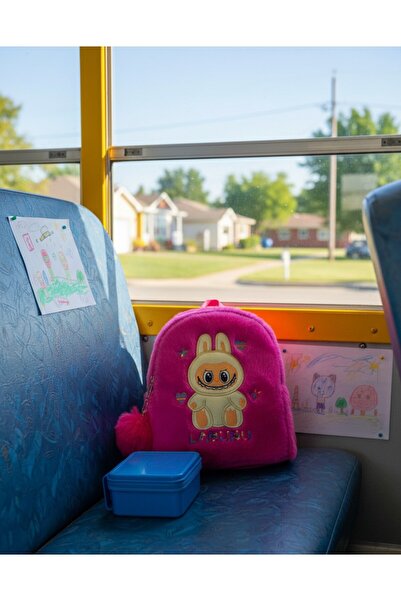 Askıcı Pink Labubu Children's Backpack