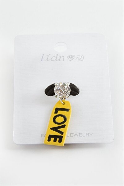 Eldenör Cataramă elastică cu o singură piatră cu scrisul Love