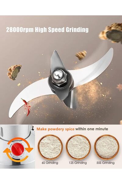 Generic 300g Electric Grain Mill Grinder Safety Upgraded Spice Grinder Pulverizer Stainless Stee