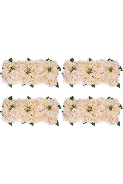 OEM Aranjament floral cu panouri, 28x52cm, culoare șampanie