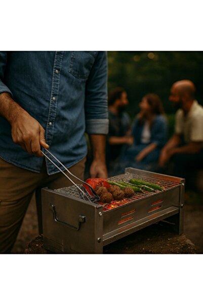 stfast st 2025 Yeni Nesil Portatif Katlanır Pratik Mangal Izgaralı Barbekü Da...