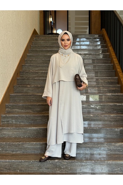 sevannaluxurydesign Asymmetrical Detail Tunic & Pants Set