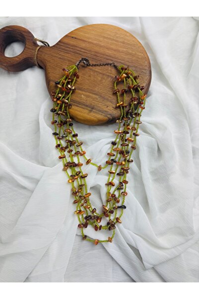 SEDEF TAKI Akik taşlı sarmal kolye