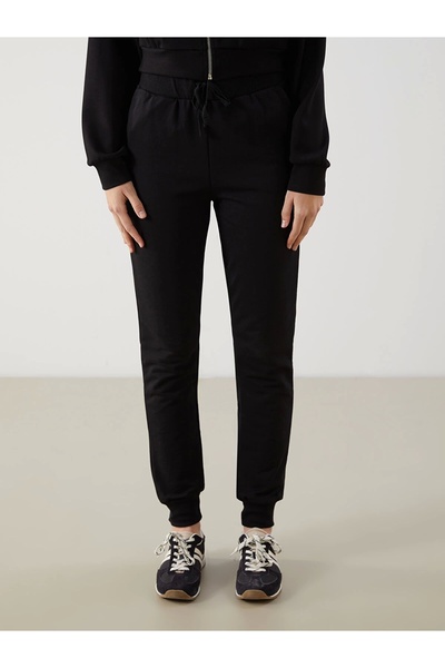 LC Waikiki Xside Black Women's Jogger Sweatpants with Elastic Waist