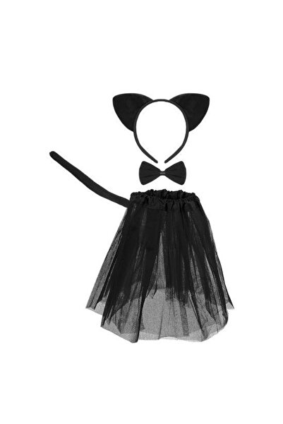 zola Children's kitty costume set, 4 pieces, skirt, crown, tail and bow tie, 3 years +, 104 cm