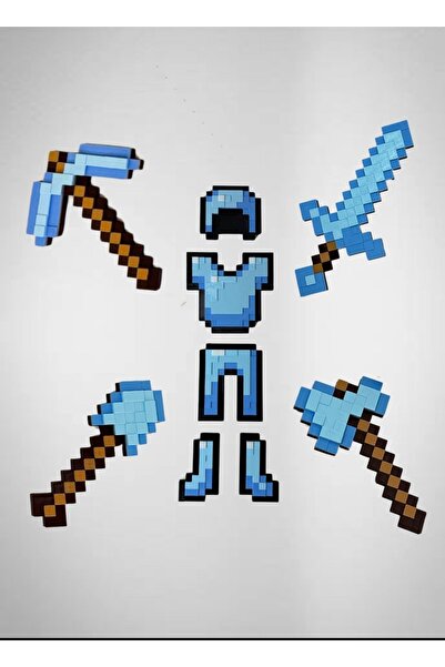 You Toys Minecraft Diamond Set(8 Ürün) Kılıç+ Kazma+Balta+Kürek+Helmet+Chestp...