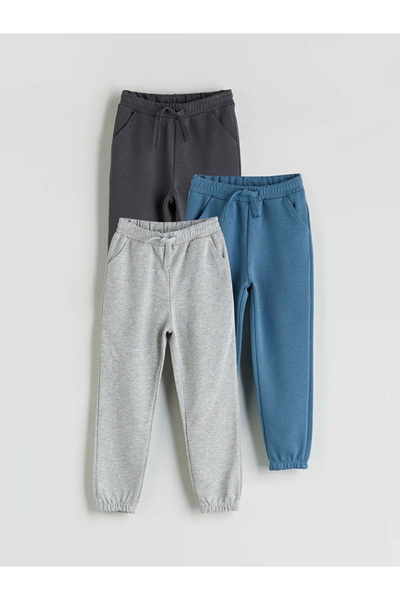 LC Waikiki Kids Indigo Buy Lastikli Basic 3 Thread Boys' Tracksuit Bottom 3-Piece Set