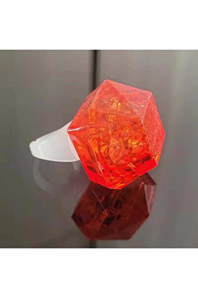 shopwave Kristal Tasarımlı Led Glow Işıklı 3 Modlu Kırmızı Yüzük 3.5 X 5 Cm