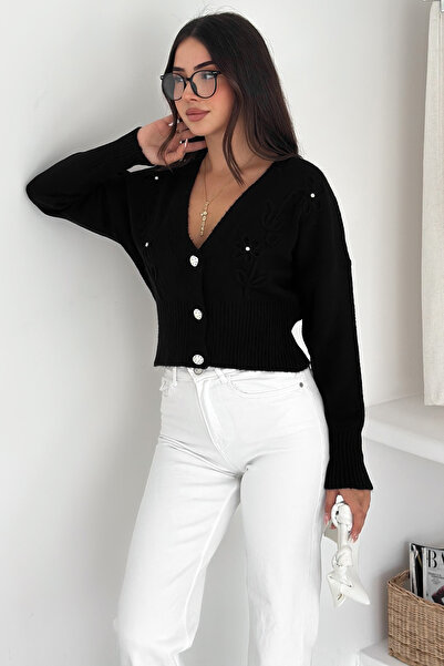 Noa Noa Women's Floral Embroidered Buttoned Premium Cardigan – Romantic & Elegant Style