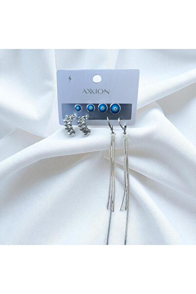 AYDA STORE Quad Silver Color Earring Set