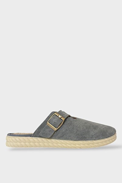 Liger Belt Buckle Nubuck Women's House Slippers Gray