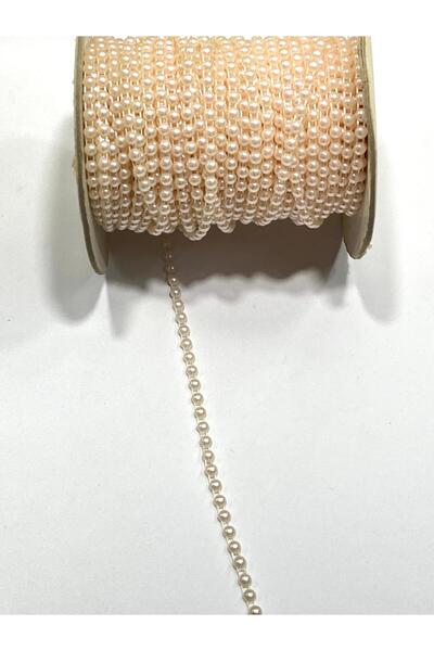 karantuhafiye شريط لؤلؤ / شريط نصف لؤلؤ 3 مم / 22 متر بودرة فاتحة