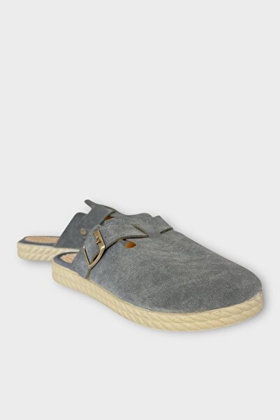 Liger Belt Buckle Nubuck Women's House Slippers Gray
