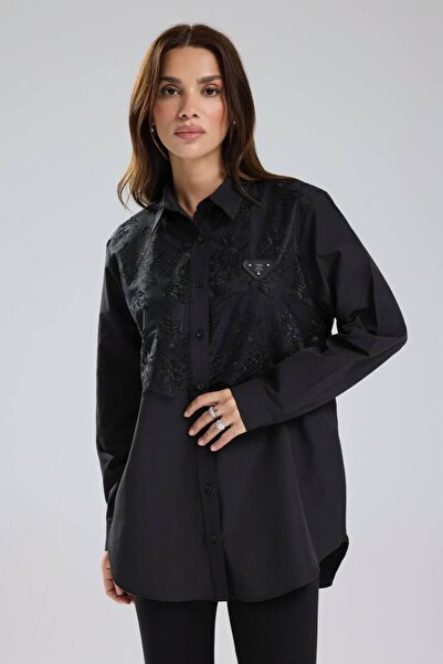 tw3 Kadın Dantel Detaylı Tasarım Gömlek