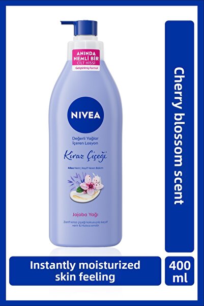 NIVEA 400ml Moisturizing Body Lotion - Precious Oils, Cherry Blossom, Jojoba ...