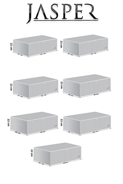 JASPER Антрацит 7-компонентен комплект с ленти, голяма основа и място за съхр...