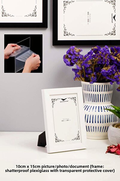 Raven Art Studio إطار صور ووثائق من زجاج البليكسي غير قابل للكسر مقاس 10 سم × 15 سم من إرموتاج