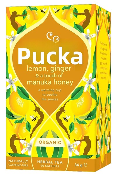 Pukka Lemon, Ginger & Manuka Honey Herbal Tea Cup Sachet Tea 20 Pieces