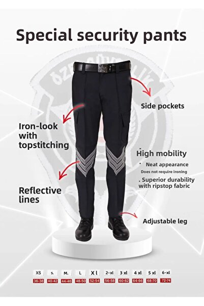 Selçuklu Plus Special Security Pants Unisex Pants with Pockets Waist Belt (Compliant with New Regulations)