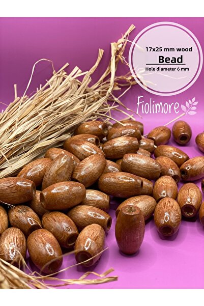 Fiolimore 17x25 mm Ξύλινες Οβάλ Χάντρες Καφέ Ταν (50 γραμμάρια 18 τεμάχια) Σχ...