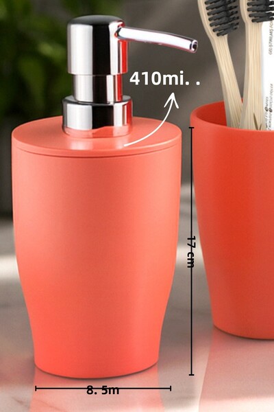 Nandy Home Pure 5 Piece Bathroom Set - Trash Can, Toilet Brush, Liquid Soap Dispenser, Toothbrush Holder, Soap Dish