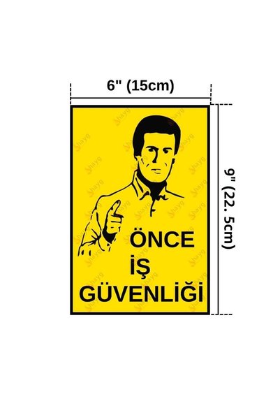 Hayg Equipment First of All Work Safety Sign – Uv Printed Aluminum Warning Sign 15X22.5 cm