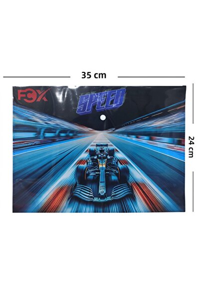 Limmy Car Racing Pattern Snap Envelope File - 1 Piece