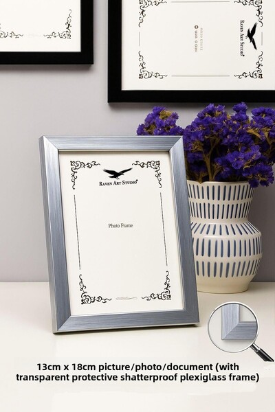 Raven Art Studio إطار صور ووثائق من زجاج البليكسي غير قابل للكسر مقاس 13 سم × 18 سم من إرموتاج