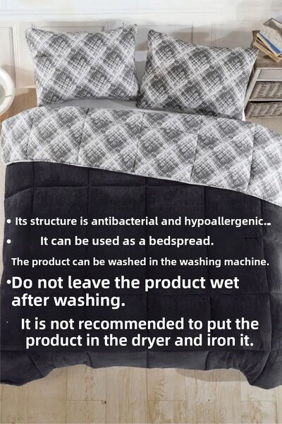 LilaMOON Double Luxury Welsoft Quilt (Double-Sided + 2 Pillowcases)